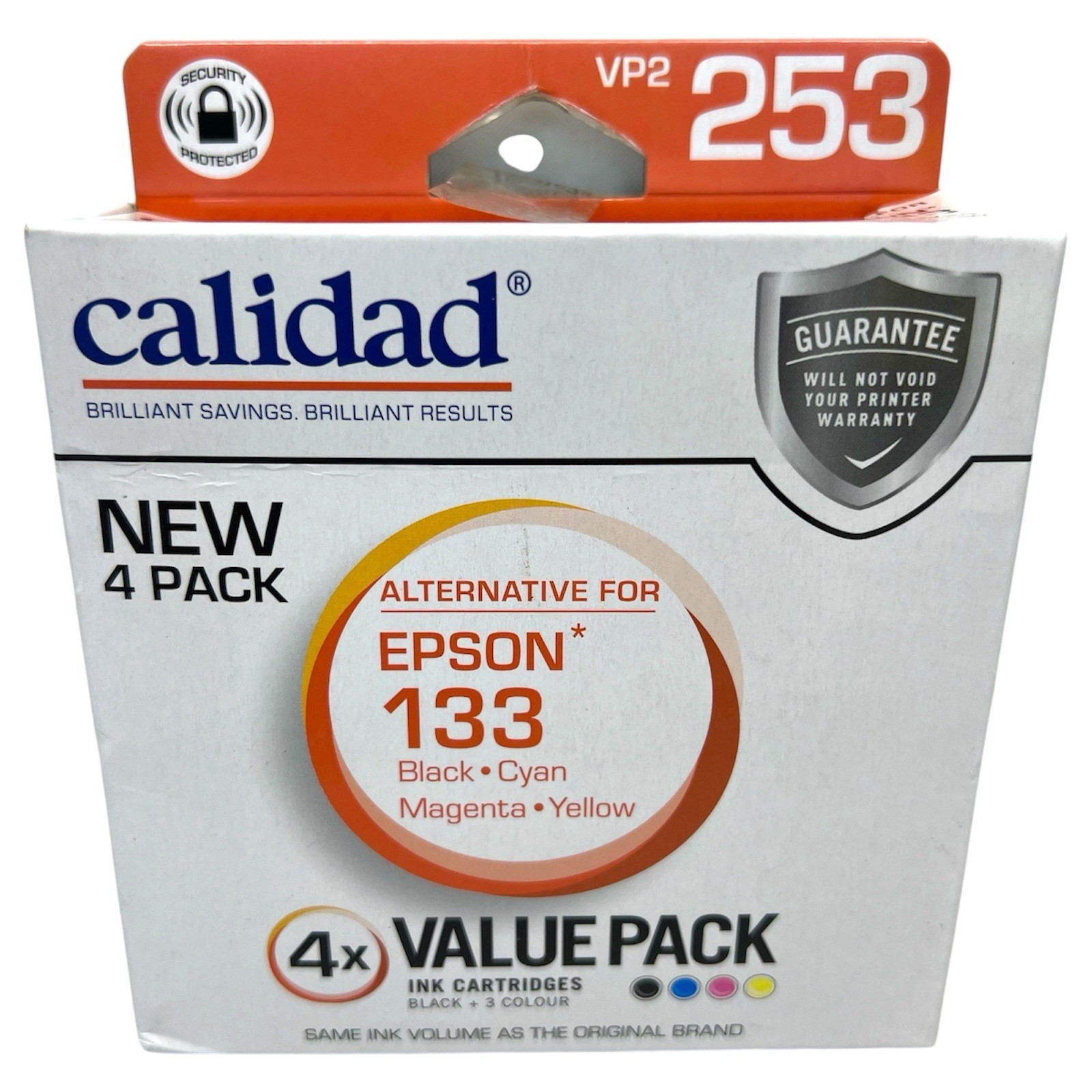 Calidad 253 VP2 Ink Cartridges 4 Pack For Epson 133 Black Cyan Magenta Yellow