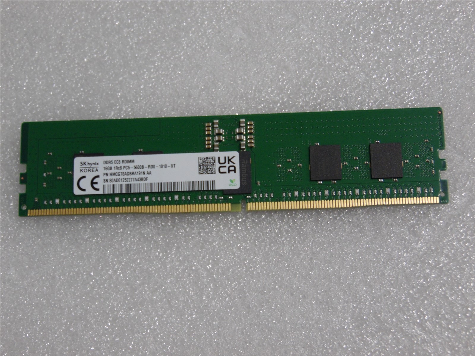 HMCG78AGBRA191N HYNIX 16GB DDR5-5600B EC8 RDIMM 1Rx8 DELL Server Memory