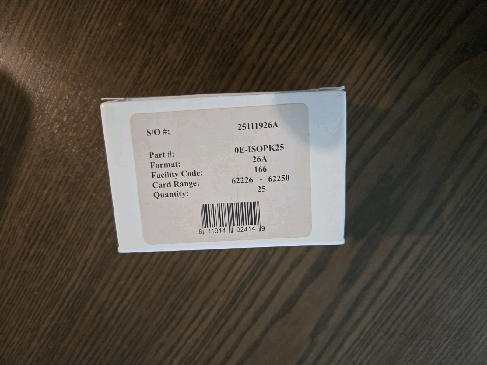 Card Reader Cards - OE-ISOPK25 SO#25111926A (New 25 Pack)