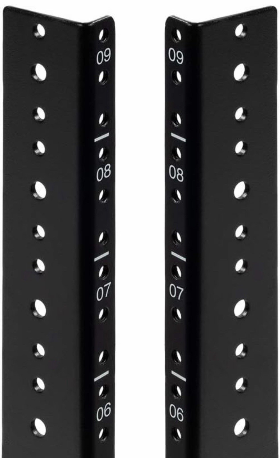 NavePoint 9U Vertical Rack Rail Pair DIY Kit with Hardware, Black