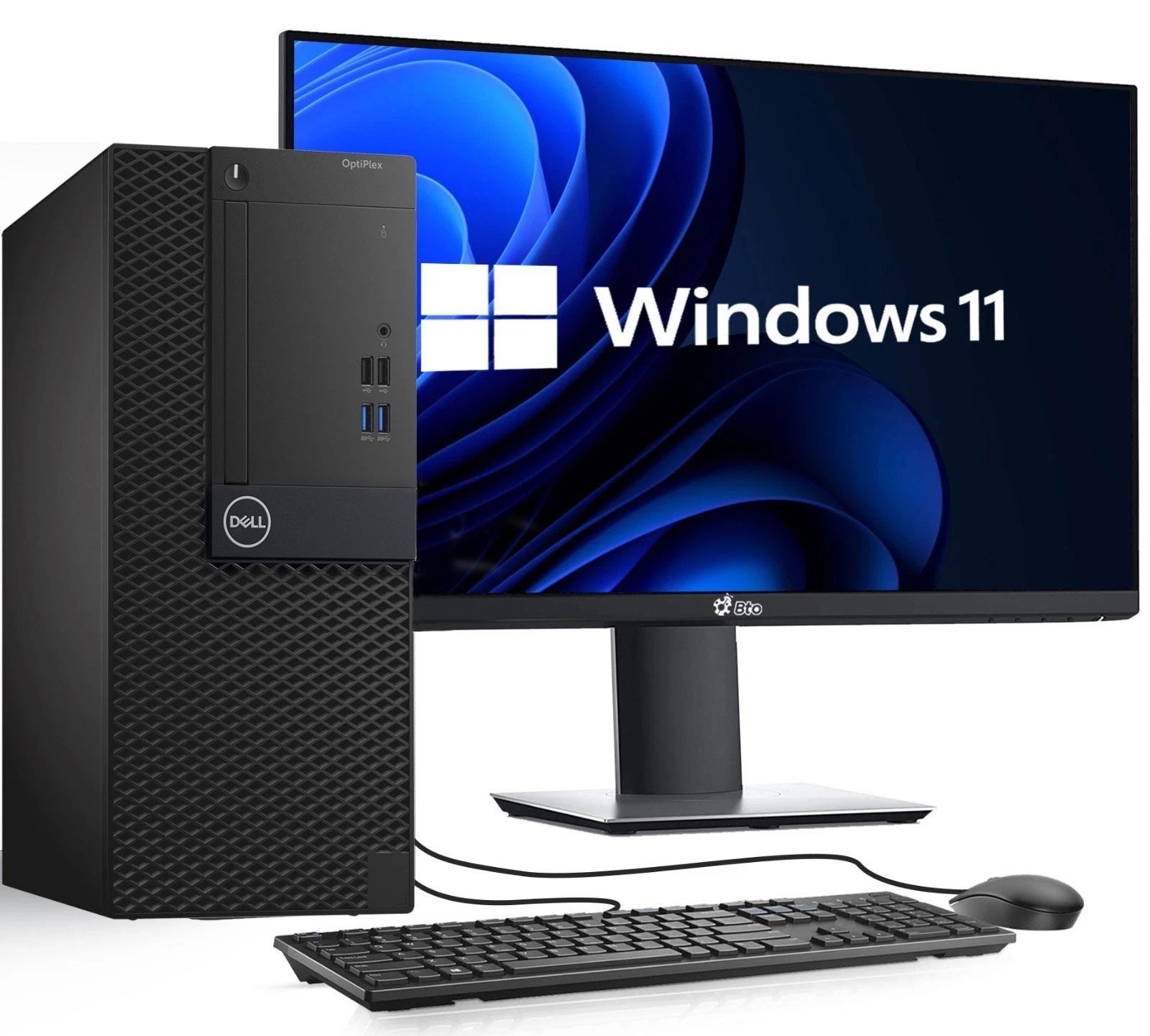 Dell 3060 Tower Desktop PC i5-8th, 32GB RAM 1TB SSD Wi-Fi New 24" LED Windows 11