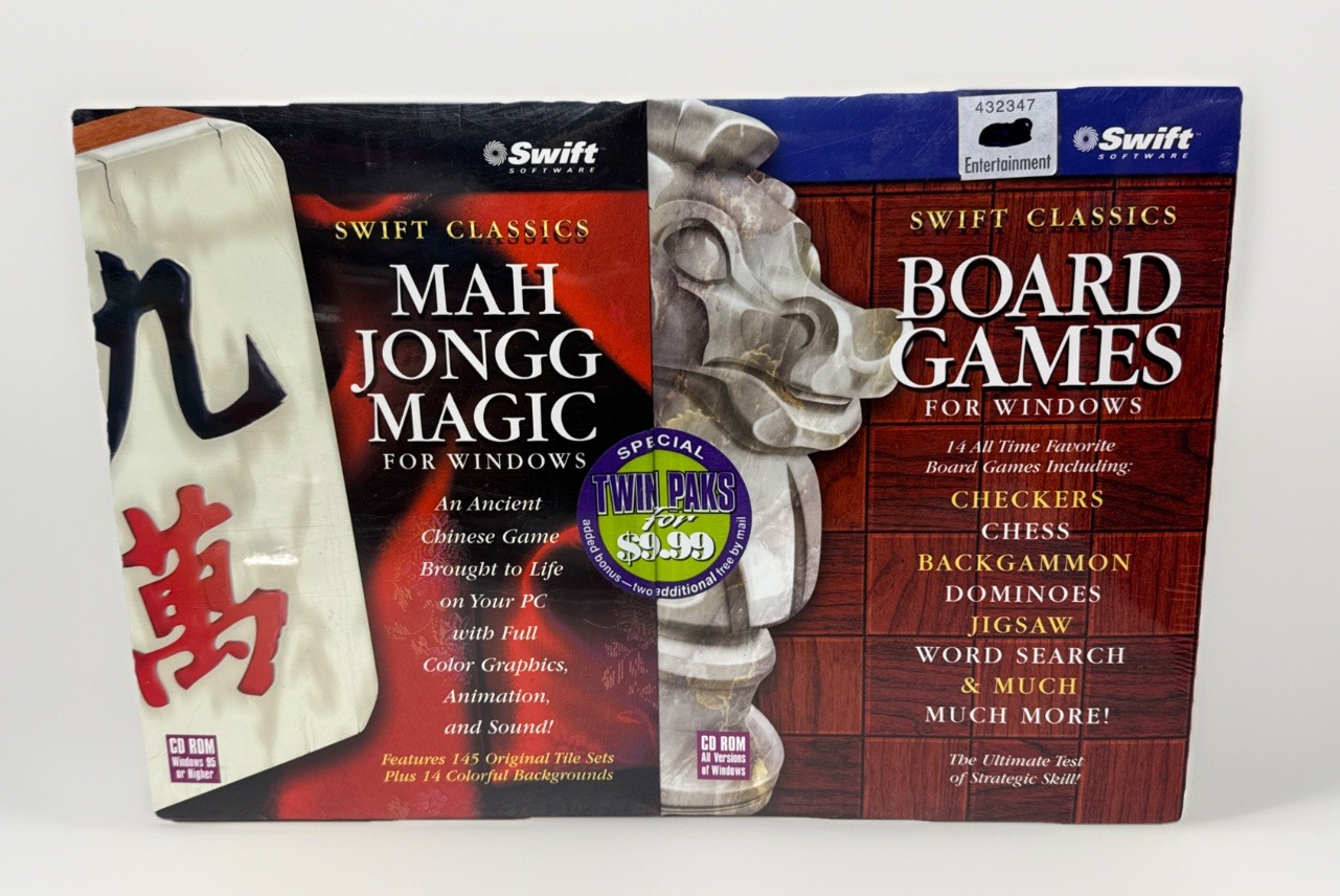 Swift Classics MAH JONGG MAGIC & Board Games Cd ROM windows 95 Or Higher New U19