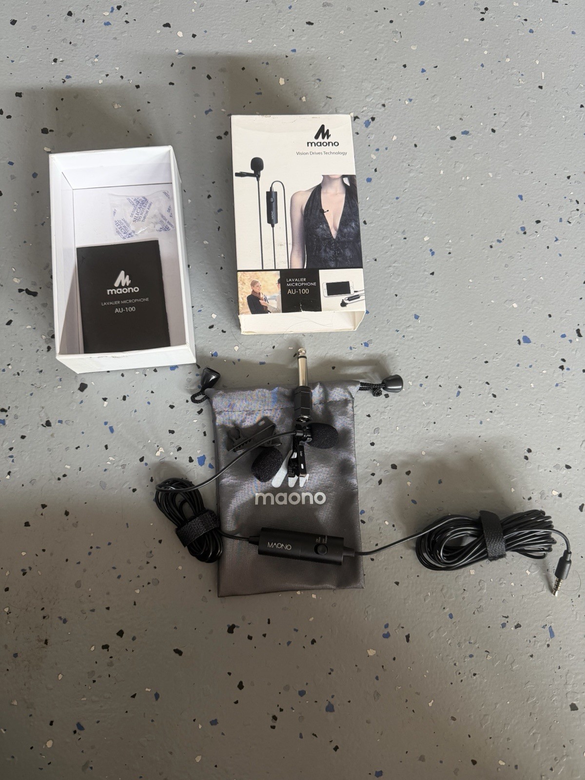 Maono Lavalier 3.5mm Microphone AU-100 Electret Condenser Omnidirectional 6m Cab