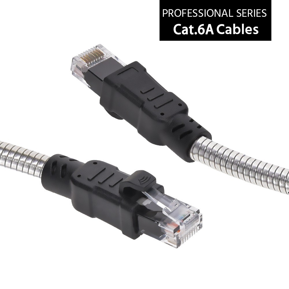 15 Pack of 7Ft CAT6A Patch Cable Armored Anti-Rodent 24AWG