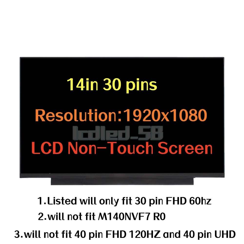 LP140WFA(SP)(D3) LP140WFA-SPD3 Non-Touch LED LCD Screen FHD 1920x1080 TESTED
