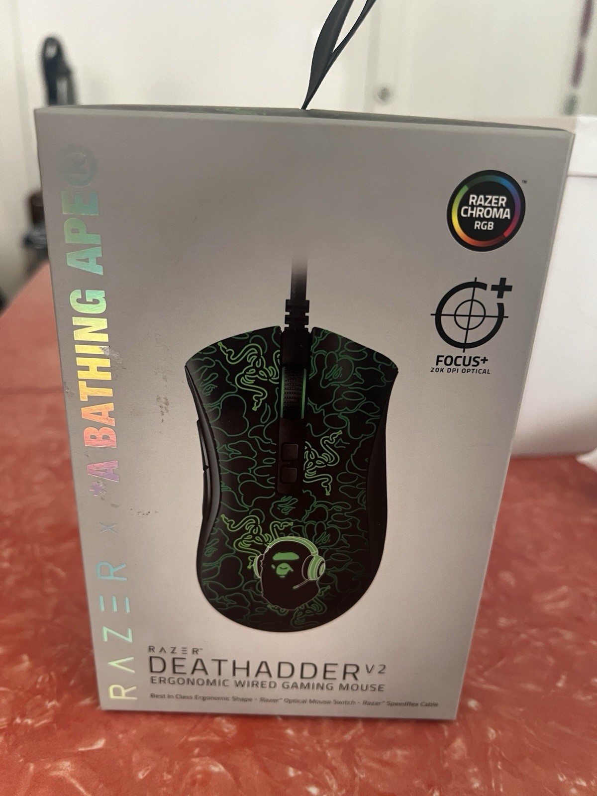 Used Razer x *A BATHING APE Deathadder V2 Wired Gaming Mouse 20,000 DPI ...
