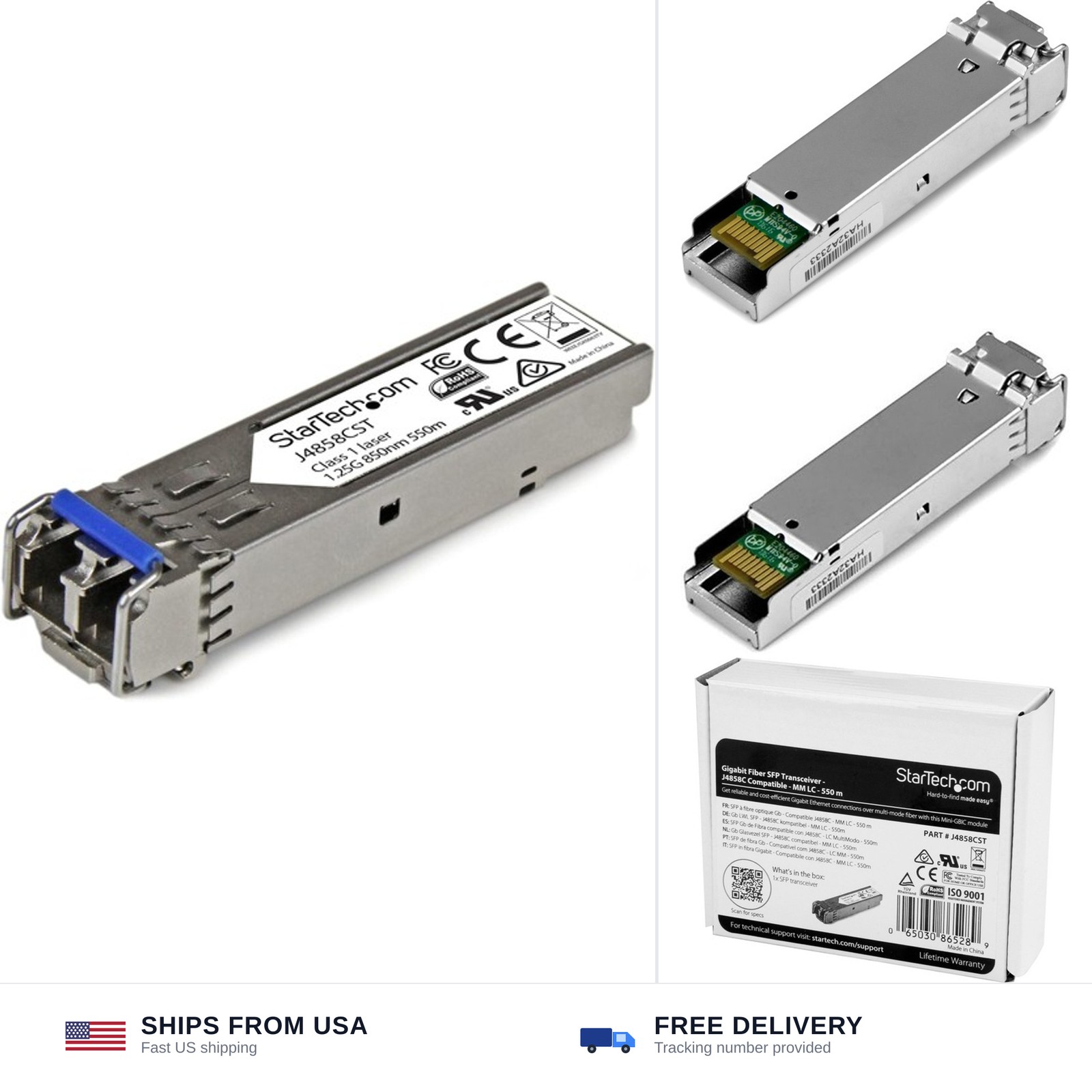 StarTech HP J4858C Compatible Transceiver Module Gigabit Fiber SFP 0.5" x 0.6...