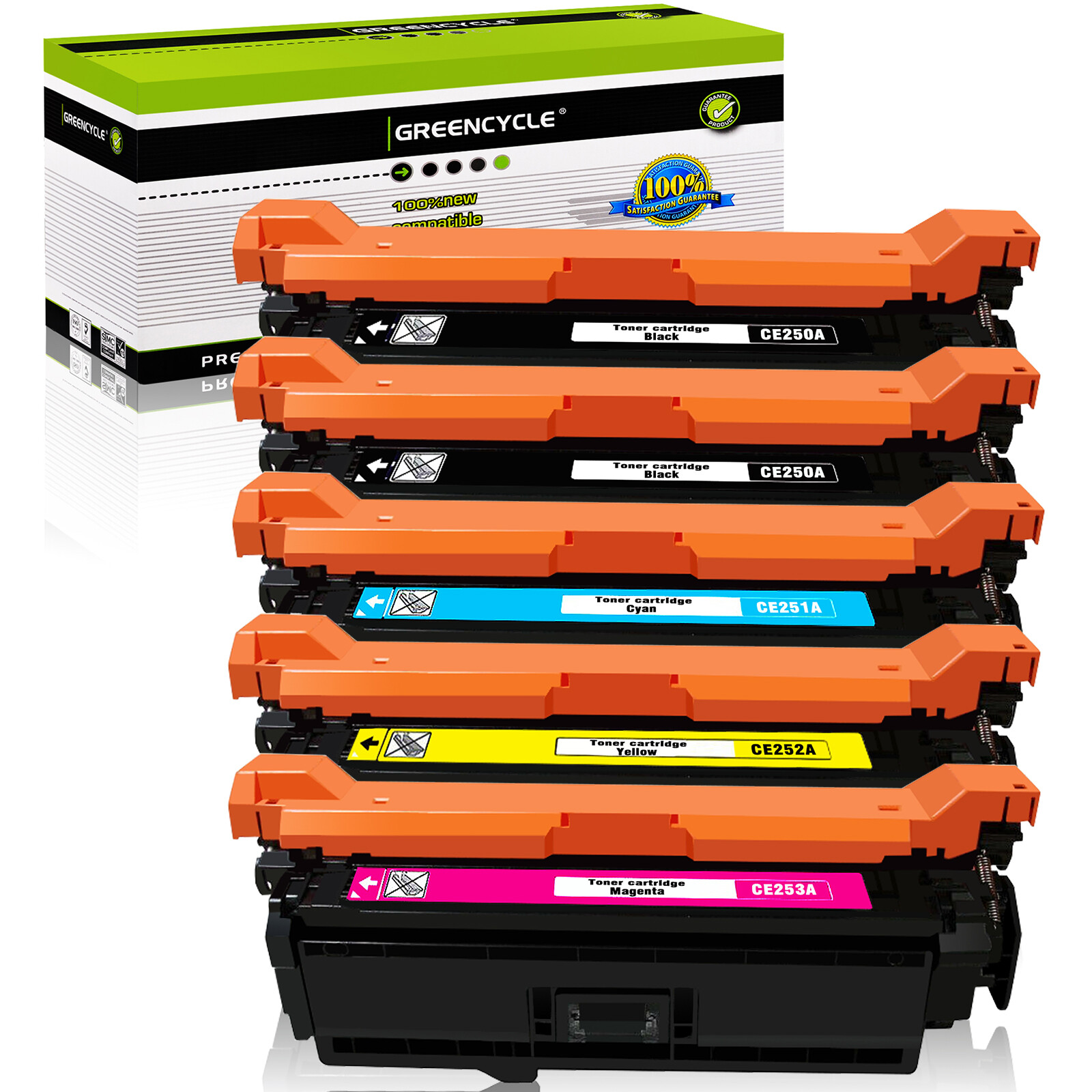 5-pk Toner Set For HP 507A LaserJet Pro 500 Color M551 M551dn M575 M575f CE400A