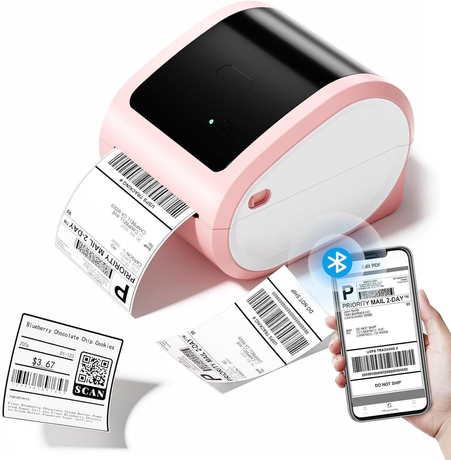 Phomemo D520BT Bluetooth Thermal Shipping Label Printer Address Label Maker Lot