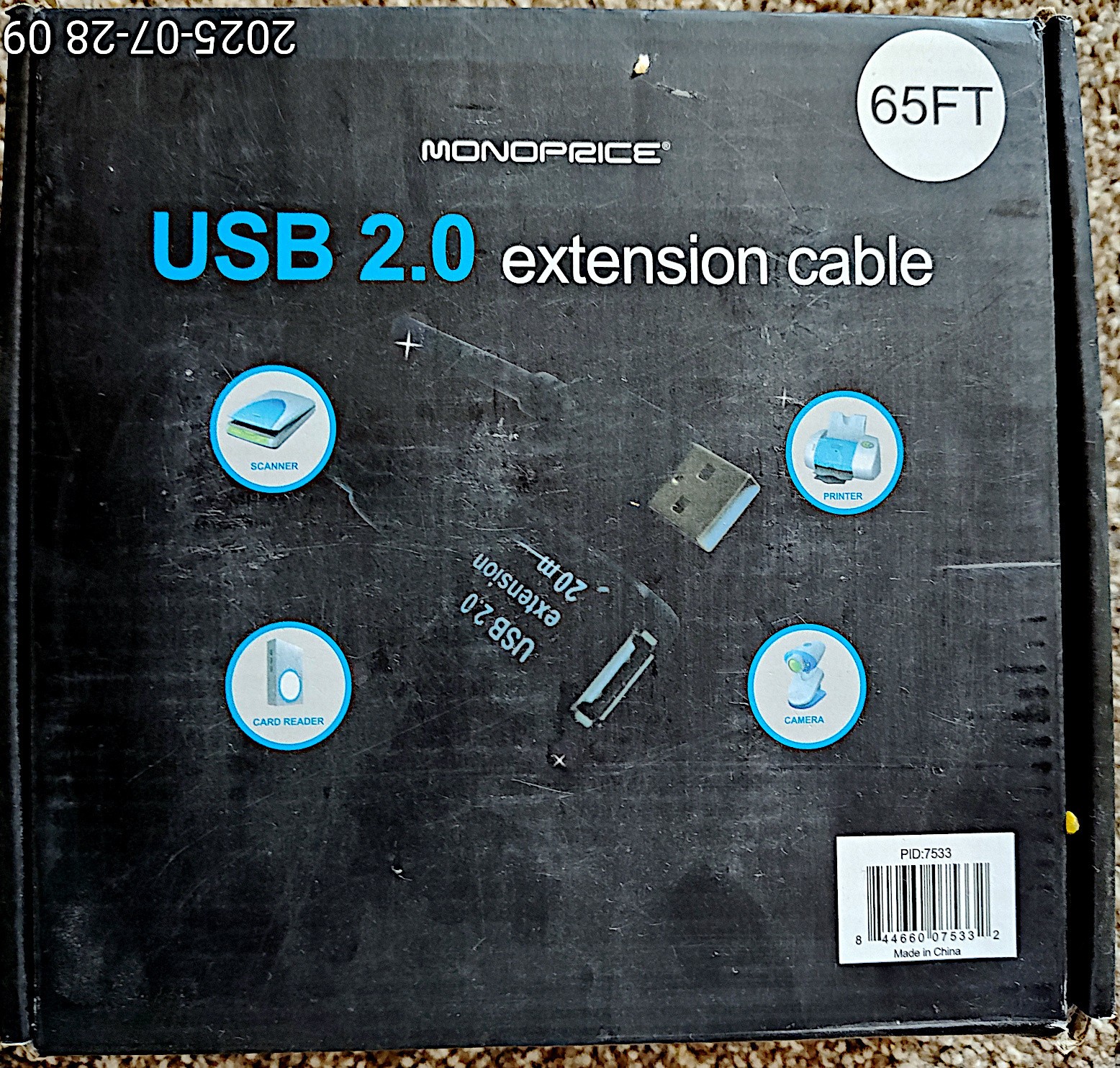 Brand-New Monoprice USB Extension Cable | Extend USB Reach Up to 65 FEET