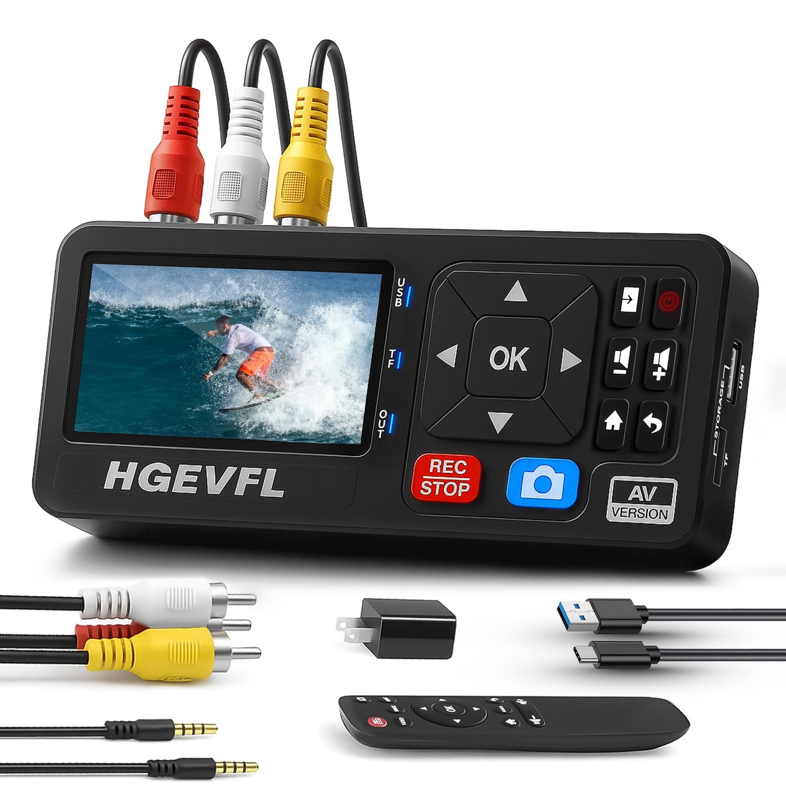 VHS to Digital Converter with 3" Display, AV & HDMI Video Capture D... Fast Ship