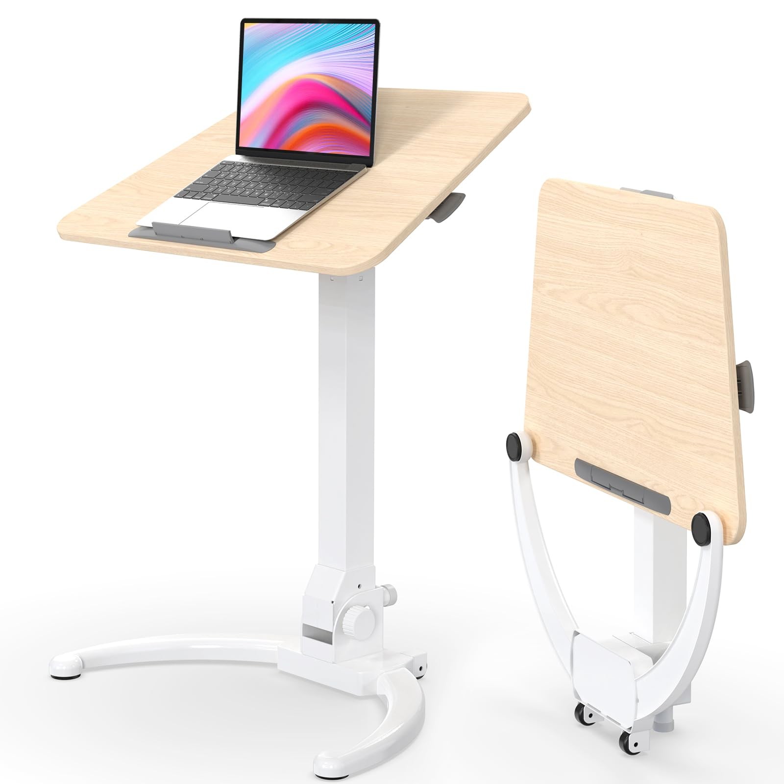 JOY worker Foldable Mobile Standing Desk Pneumatic Height