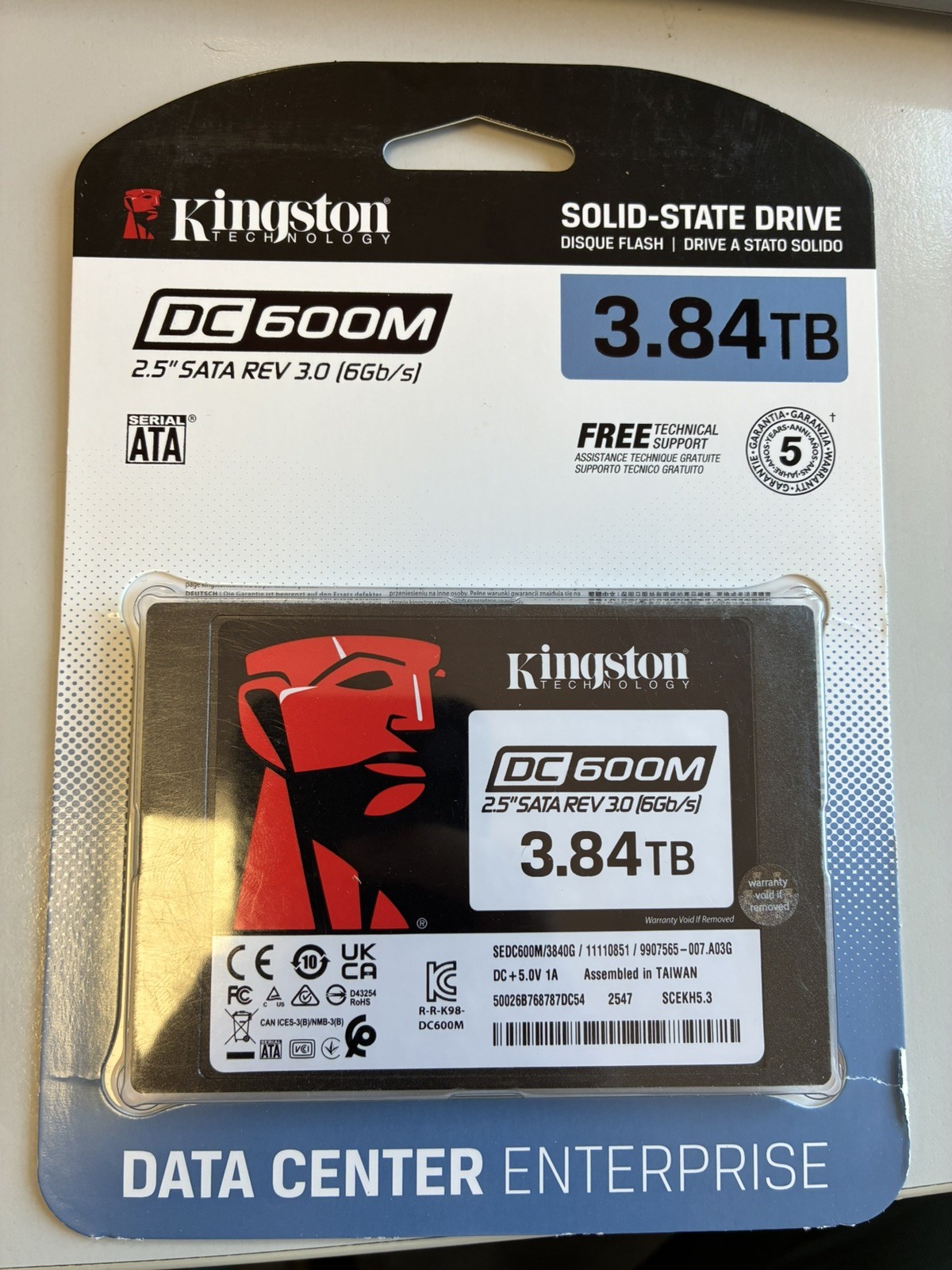 Kingston DC600M 3.84TB 2.5" SATA III SSD Internal (SEDC600M/3840G)
