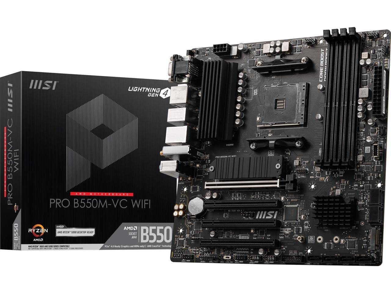 MSI PRO B550M-VC WiFi ProSeries 9.6" x 9.6", Information Not Available