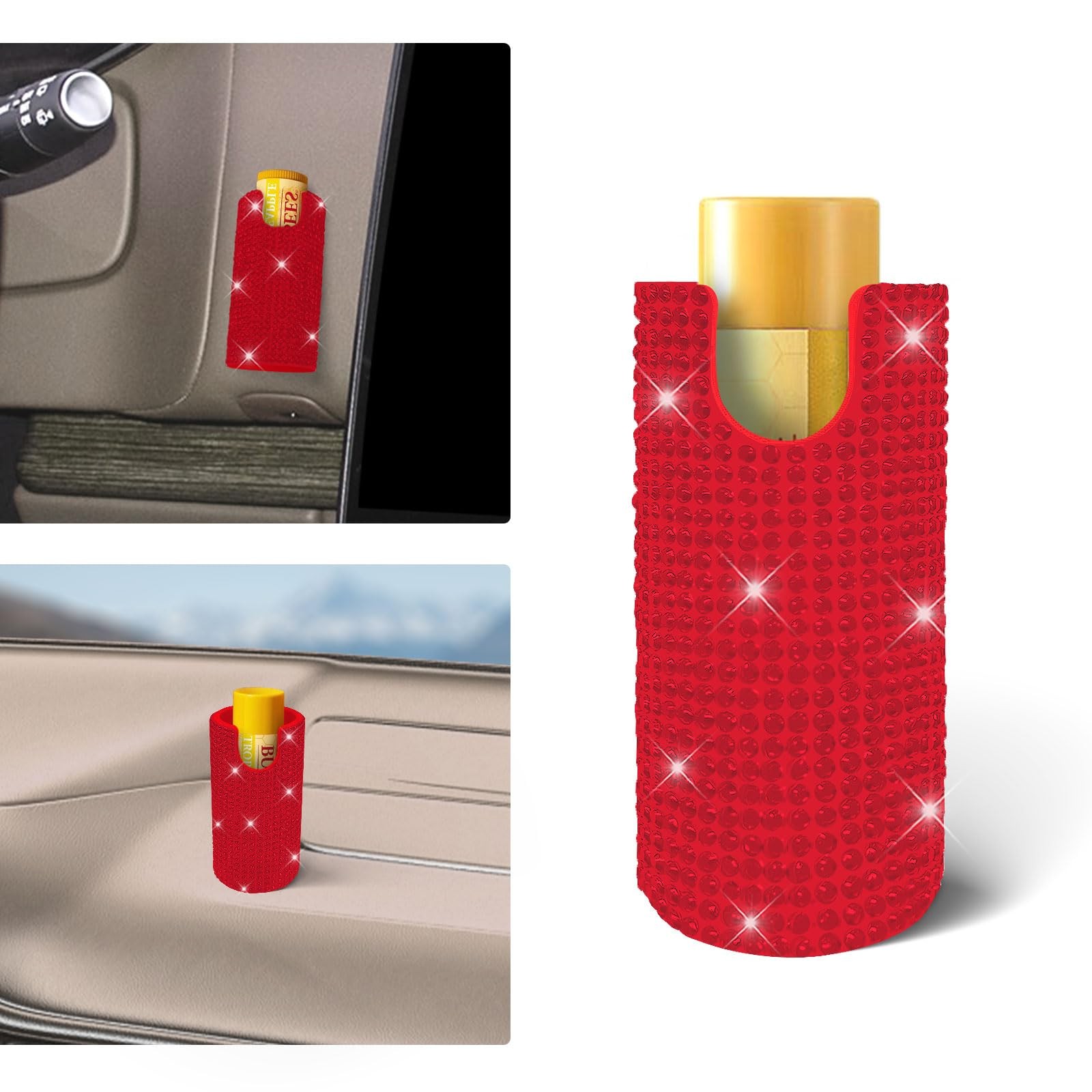 chapstick Holder for car, Upright Lip Balm Holder - No Melt, Bling car Access...