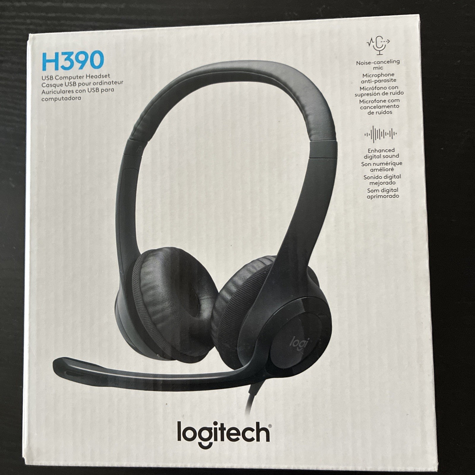 Logitech H390 Over-Head Comfort USB Headset w/ Noise-Canceling Microphone New