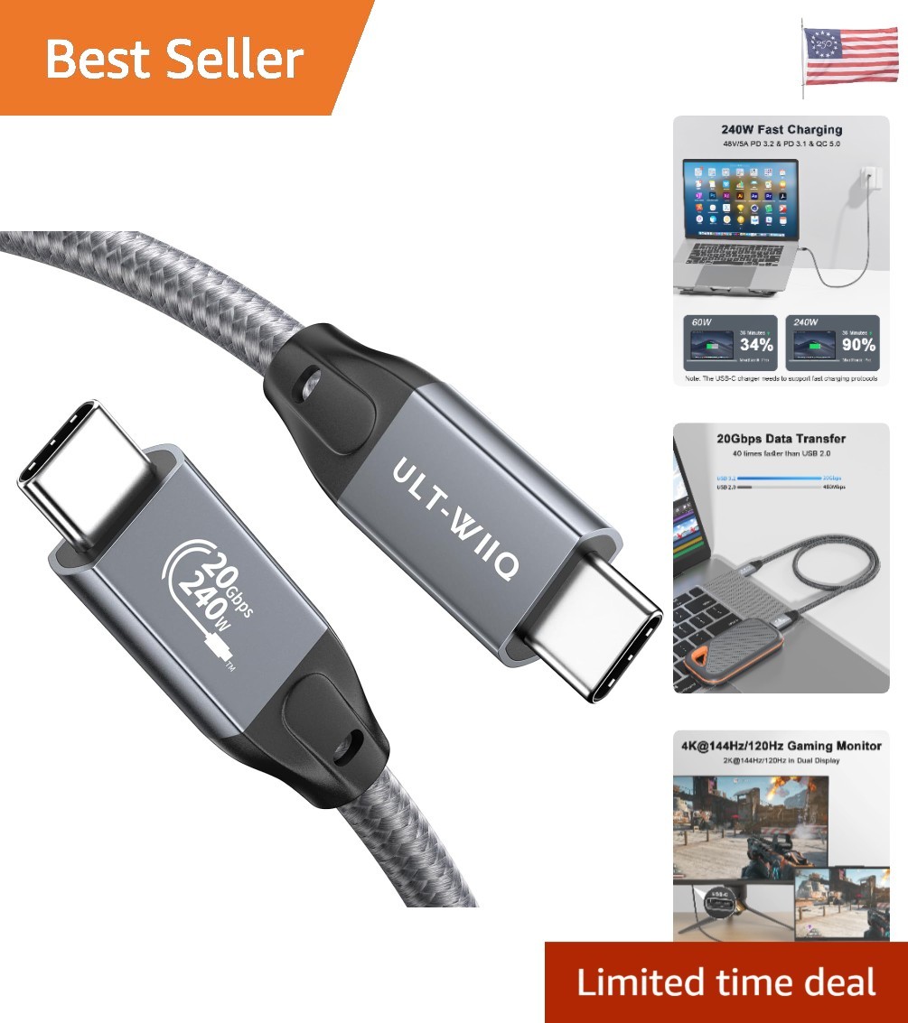 3.3FT USB C 3.2 Gen 2x2 Cable - Perfect for 8K Video & Rapid Power Delivery