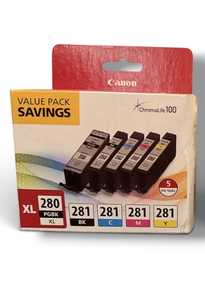 Genuine Canon PGI-280 CLI-281 Ink Cartridges-B/C/M/Y-Setup For TS8320 TR8320-OEM