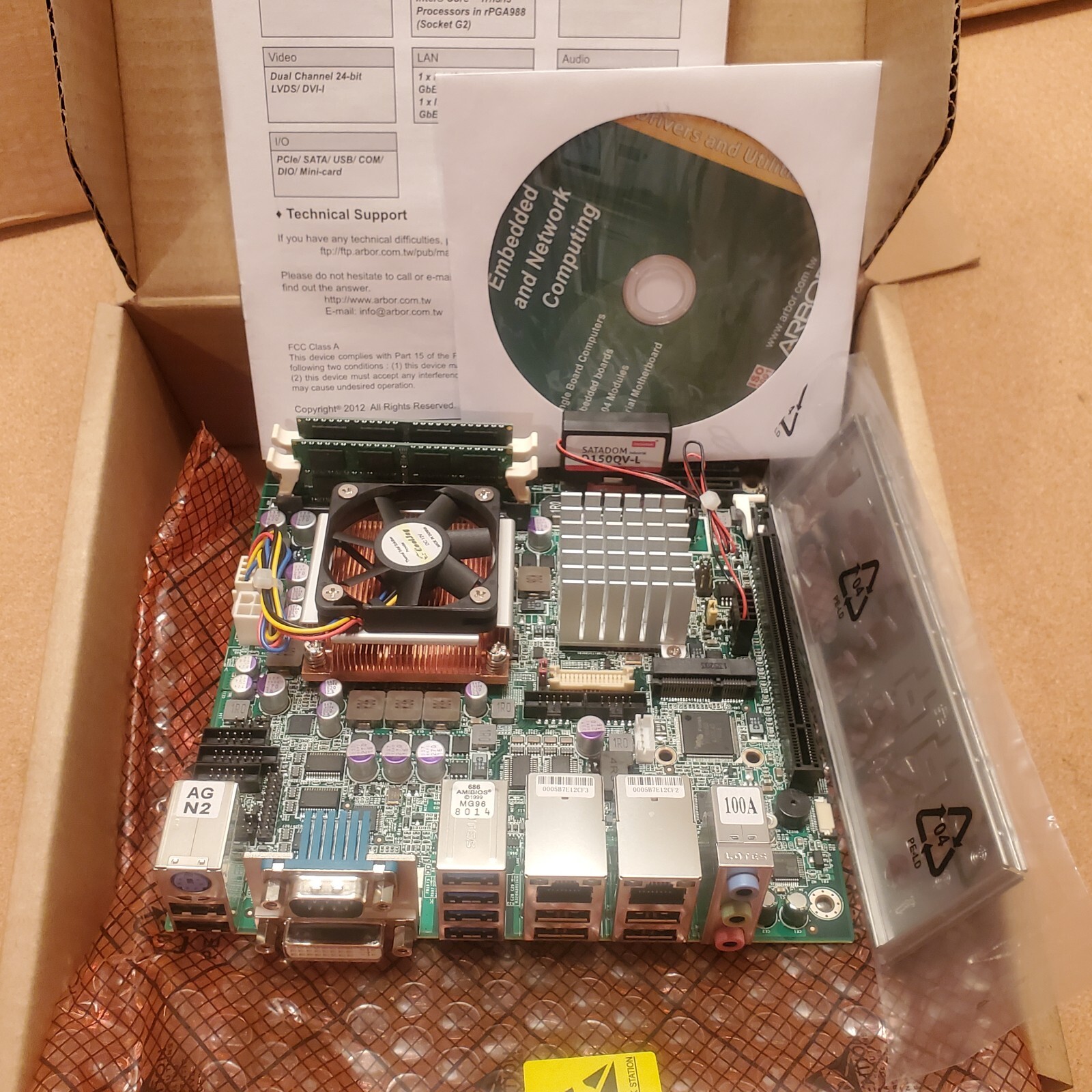 Arbor Technology ITX-i77M0 Industrial Embedded MINI-ITX Motherboard Intel - NEW