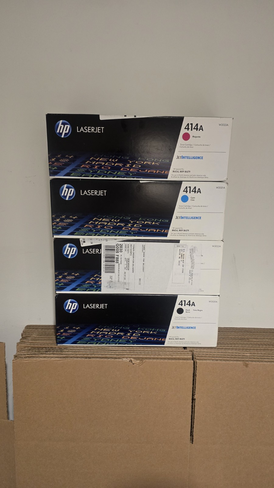 New HP 414A Toner Cartridge Set CMYK Sealed Box M454 M479 