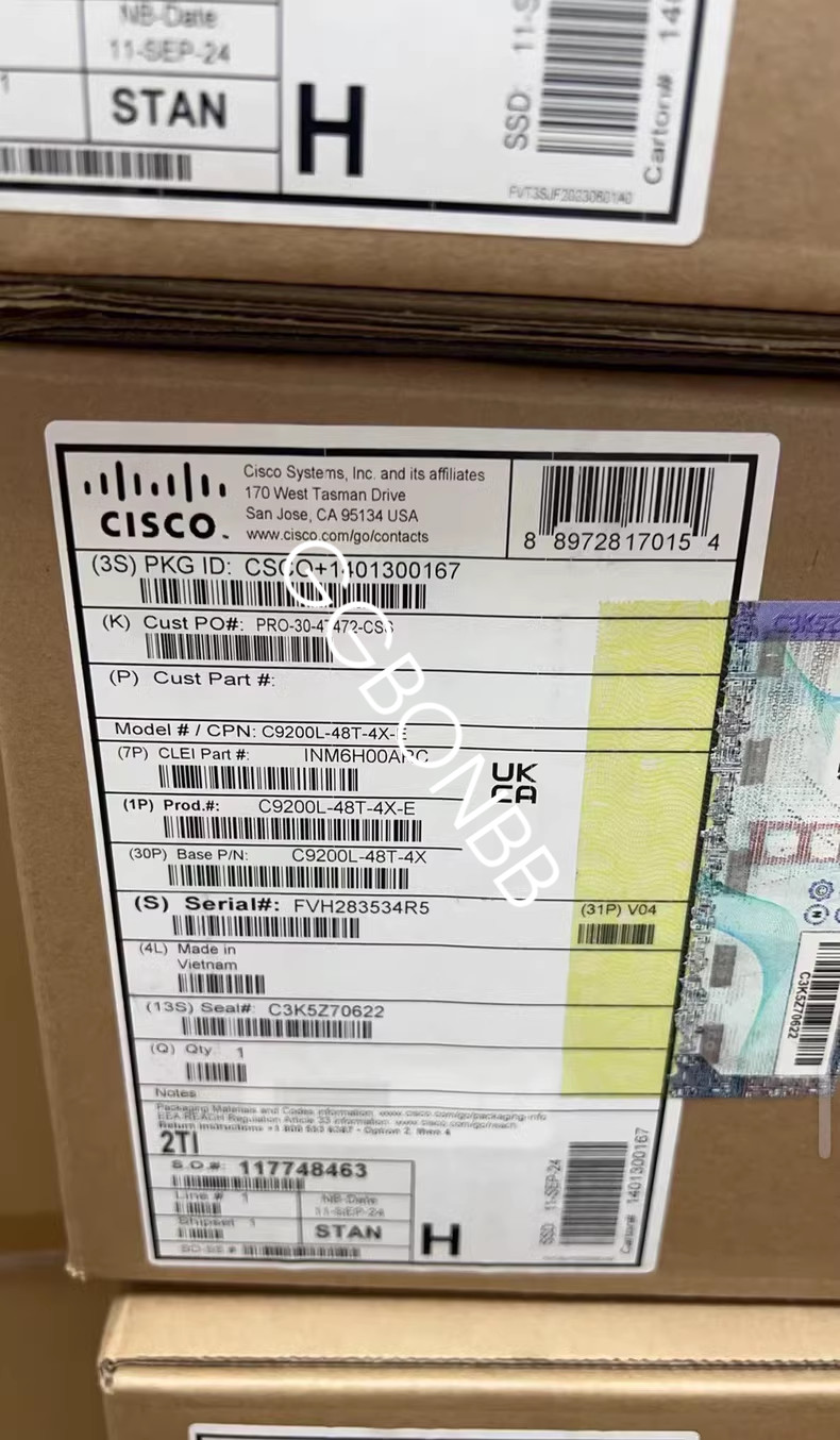 New Cisco C9200L-48T-4X-E Network Switch C9200L48T4XE FedEx or DHL or UPS