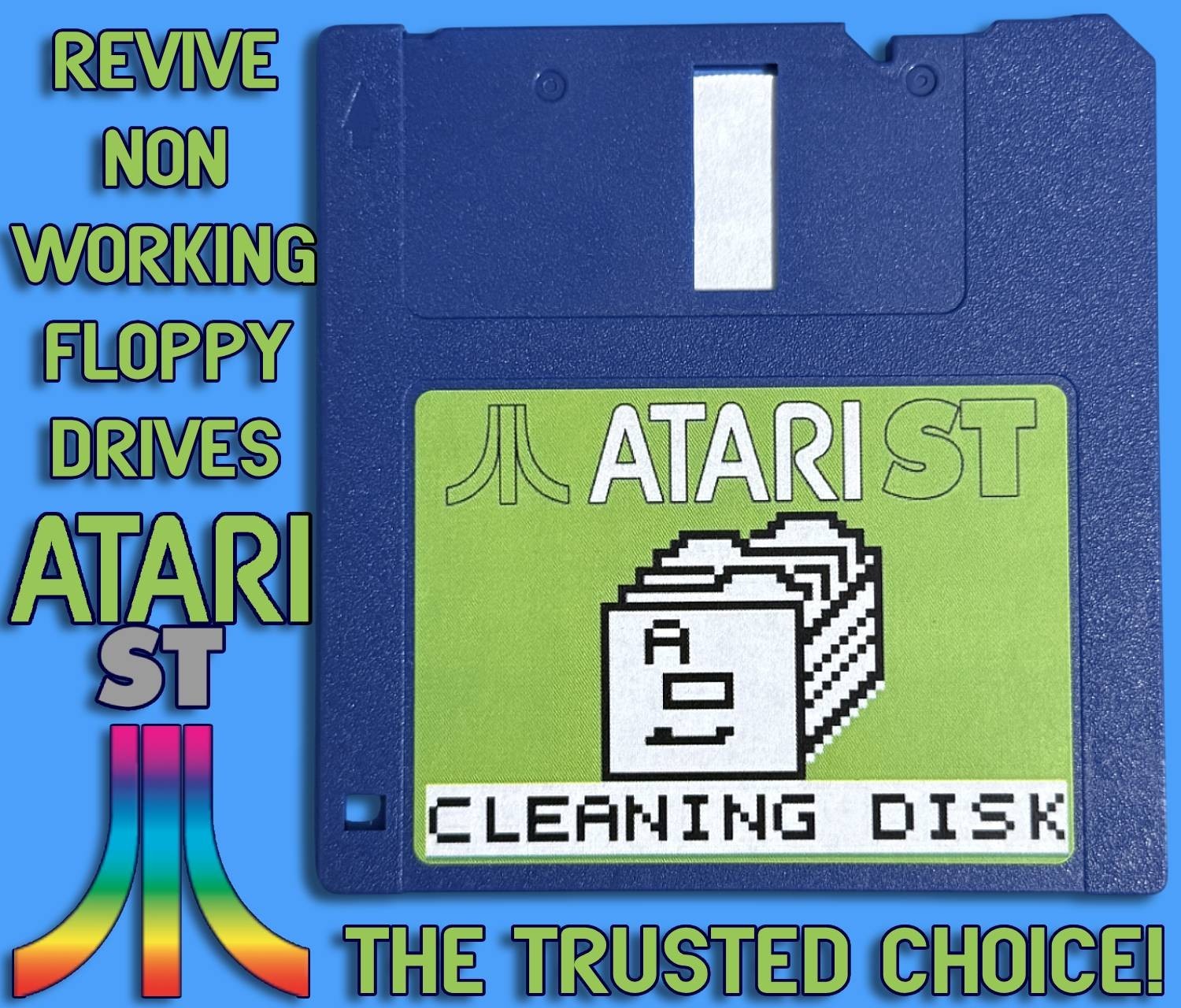 3.5" FLOPPY DRIVE CLEANING DISK - ATARI ST *INTERNAL/EXTERNAL DRIVE PROTECTION*