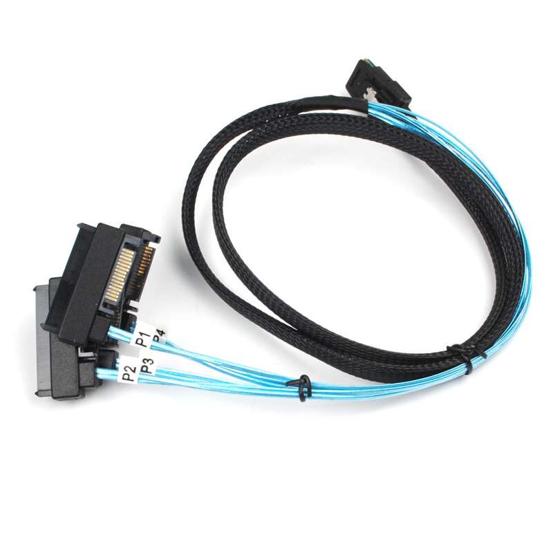 Lot Mini SAS 36P SFF-8087 to 4 SFF-8482 Connectors With SATA Power Cable 3FT 1M