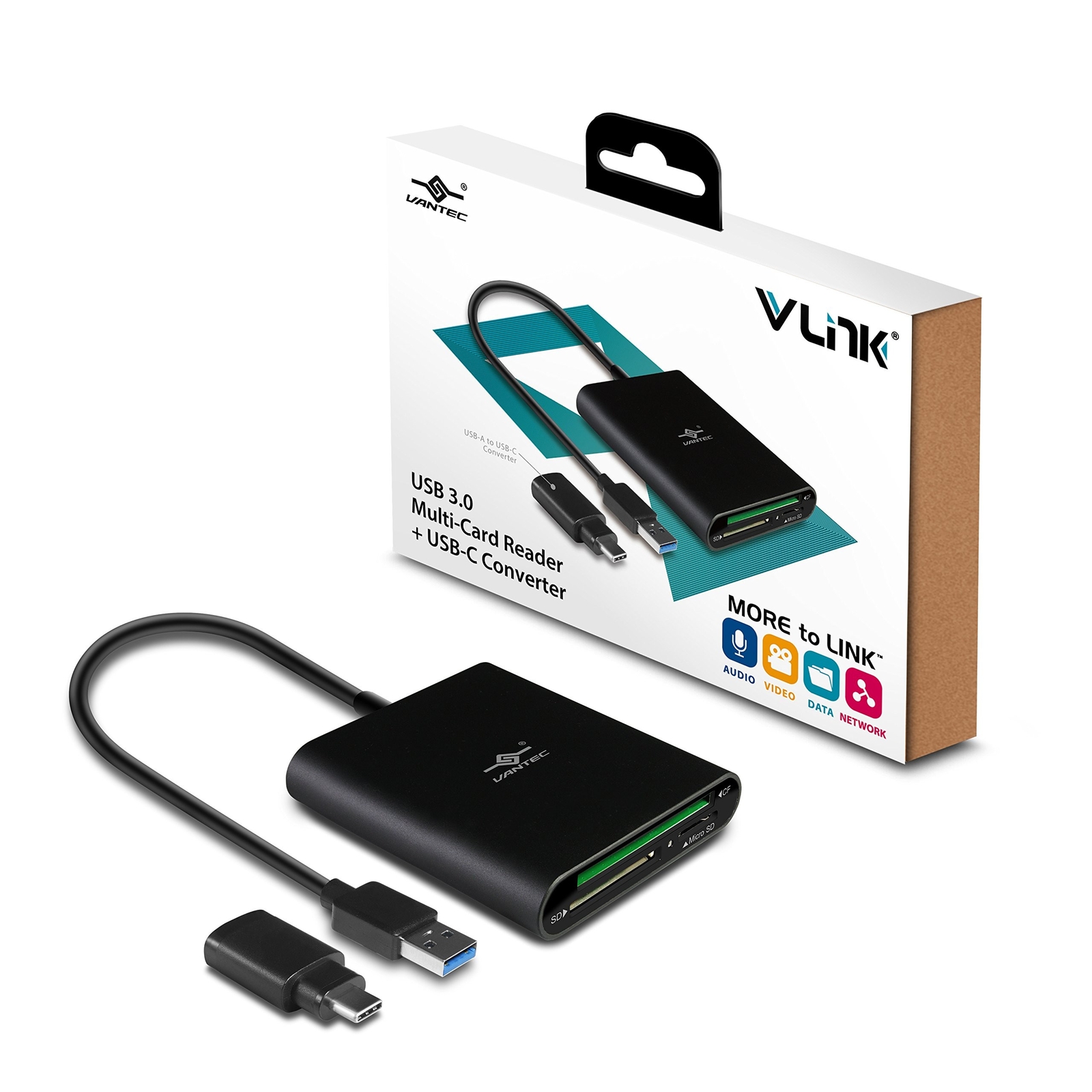 Vantec VLink USB 3.0 Super Speed Multi-Card Reader for Micro SD/SD/SDHC/SDXC/...