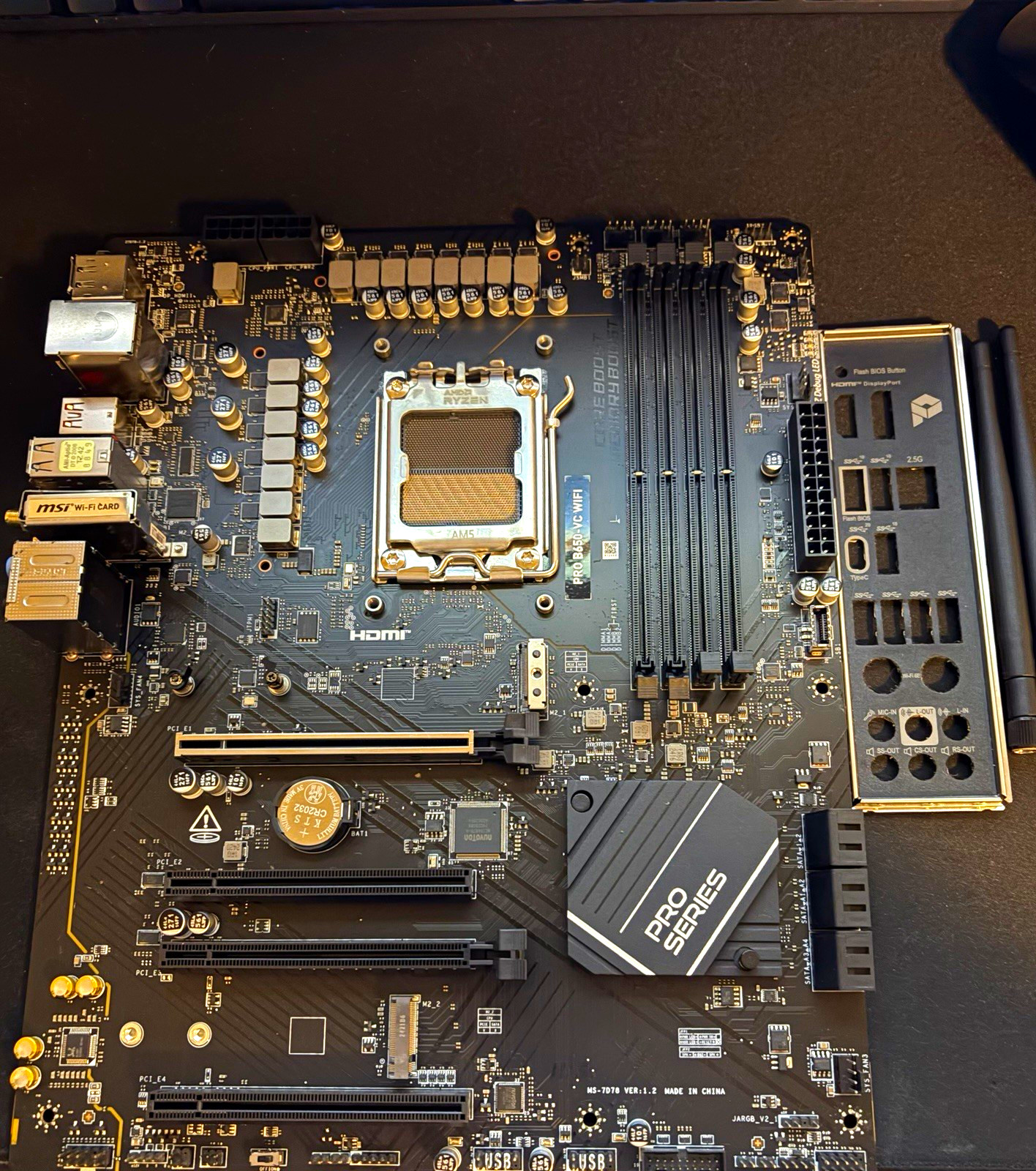 MSI PRO B650-VC WIFI ATX AM5 Motherboard DDR5 4 DIMM Wi-Fi Gaming