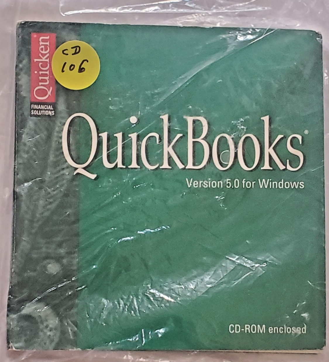 1999 Quickbooks Version 5.0 for Windows  Early QB Vintage with CD. CD#106