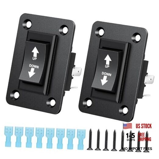 2 PCS DPDT Momentary Rocker Switch 12V 30A, Polarity Reversing Up Down Switch