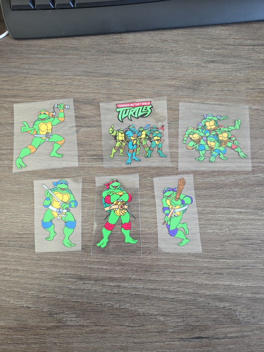 Teenage Mutant Ninja Turtles Raised UV DTF Full Color Decals 6 Pc Bundle