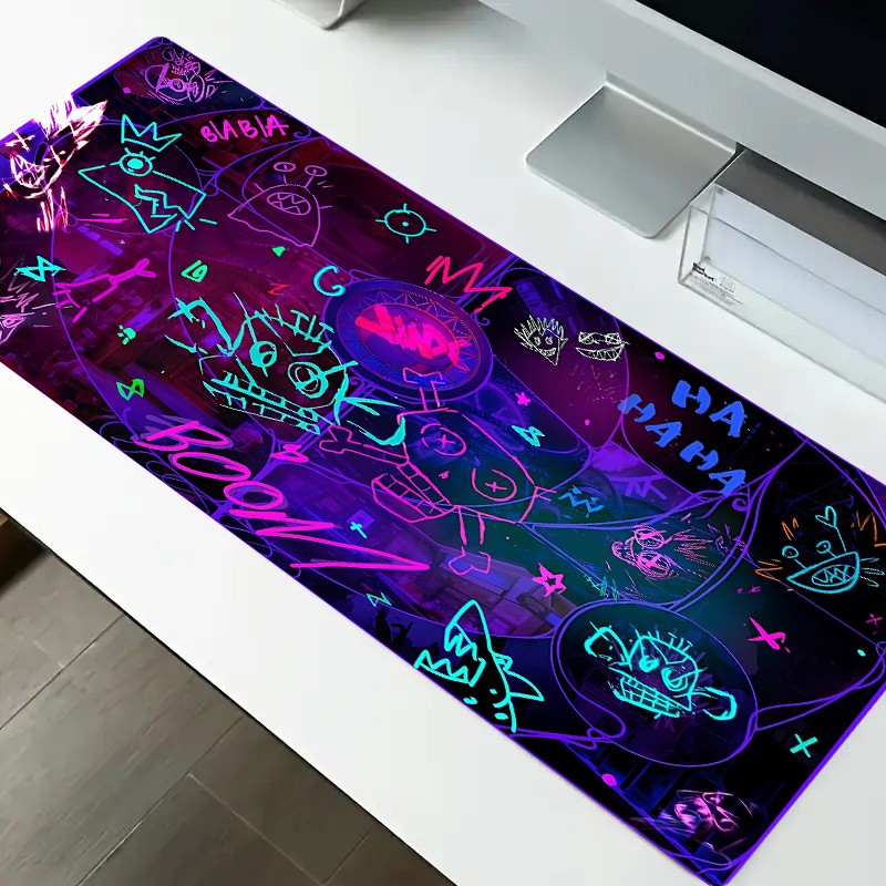 1pc 2D FLAT PRINTING A Large Rubber Mouse Pad Designed with Vibrant Graffiti A
