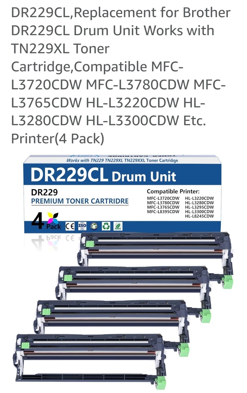 Toner Drum Replacement Fits Most Brother Models High Compatibility