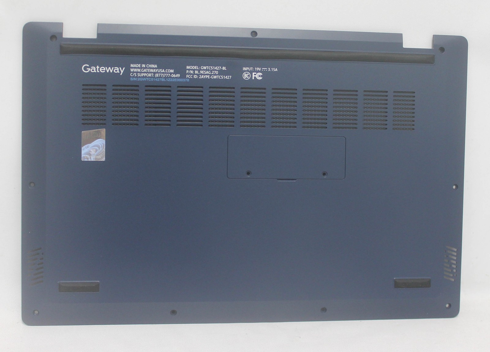 GWTC51427-BL-BASE Gateway Bottom Base Cover Blue Gwtc51427-Bl "GRADE A"