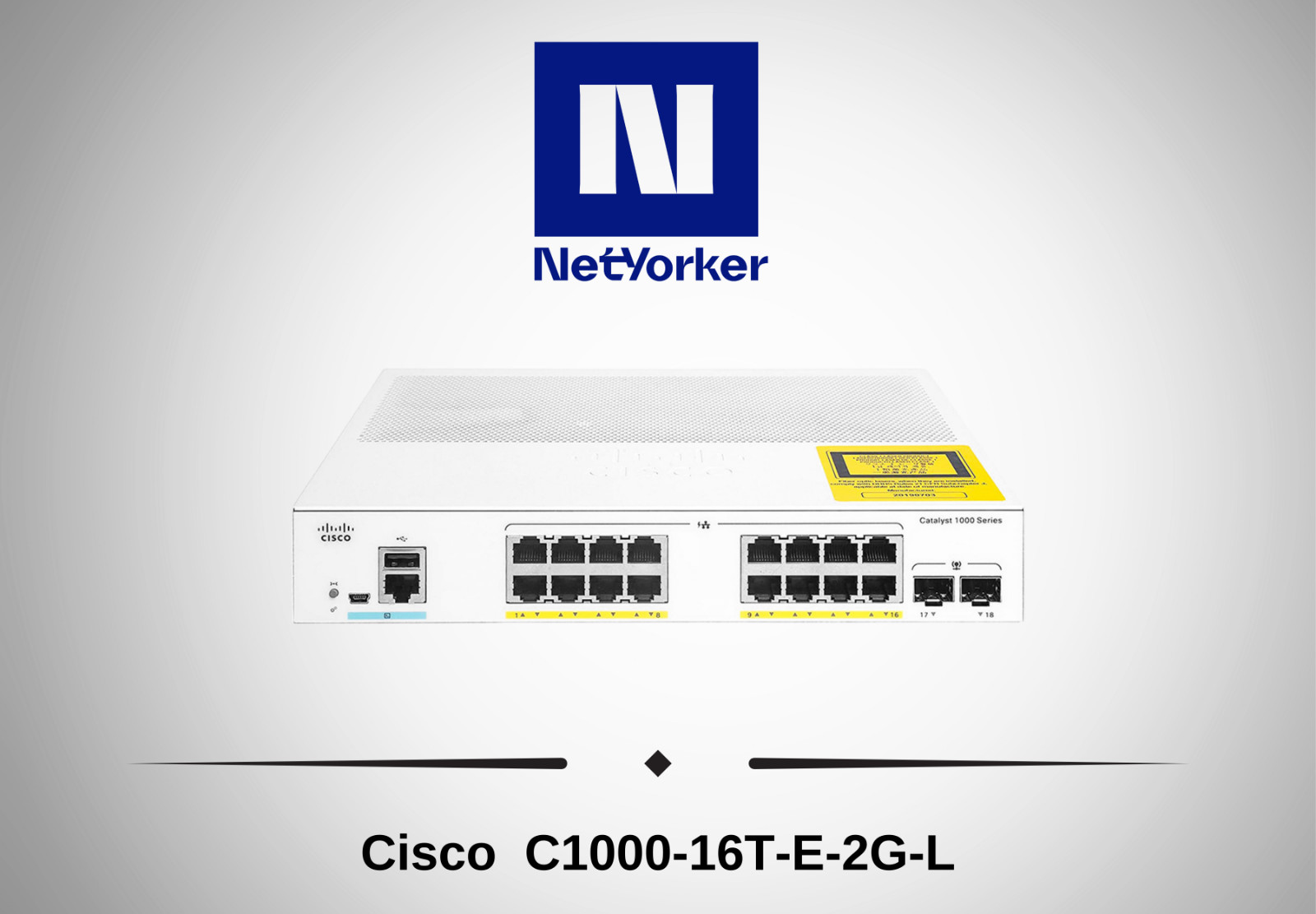 Cisco Refresh C1000-16T-E-2G-L 16Port Smart Eligible Gigabit Ethernet Switch