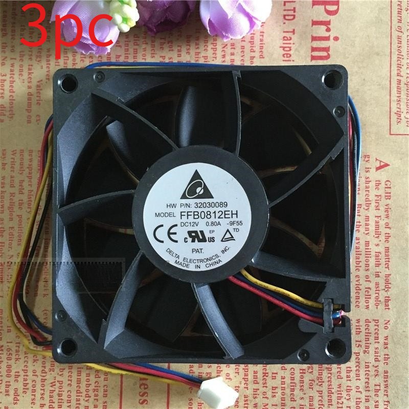 3pc DELTA FFB0812EH 12V 0.8A 4Pin Fan 80x80x25mm PWM Server Cooing Fan