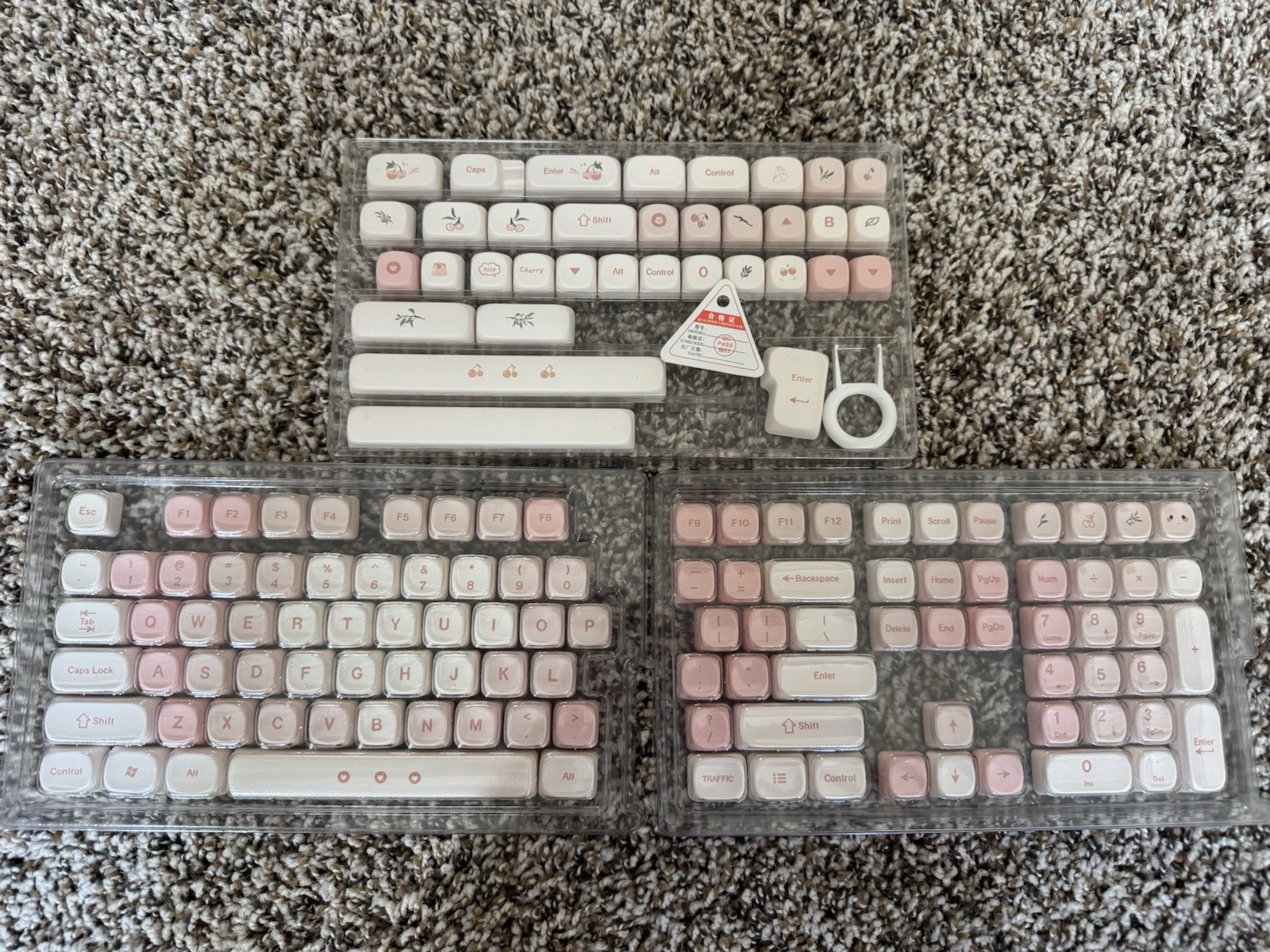 Womier Pink/White Cherry Theme PBT Key Caps Set English MPN X0042003Y15