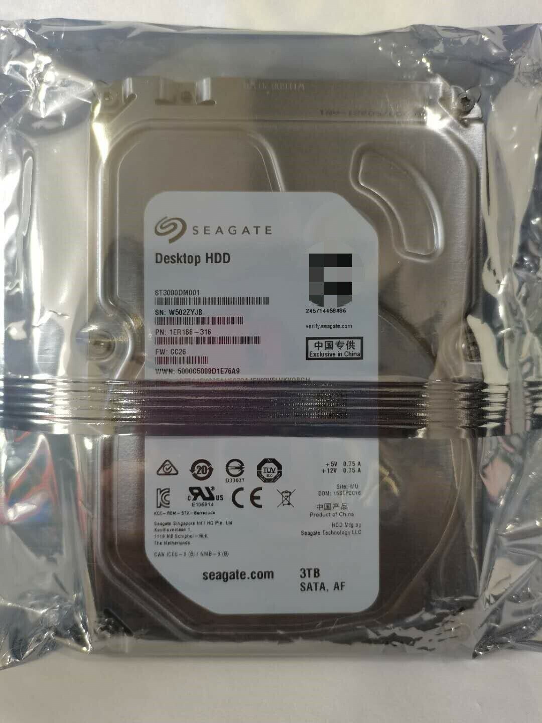 Compatible Seagate Barracuda 3TB,Internal,7200 RPM,3.5" ST3000DM001 Hard Drive