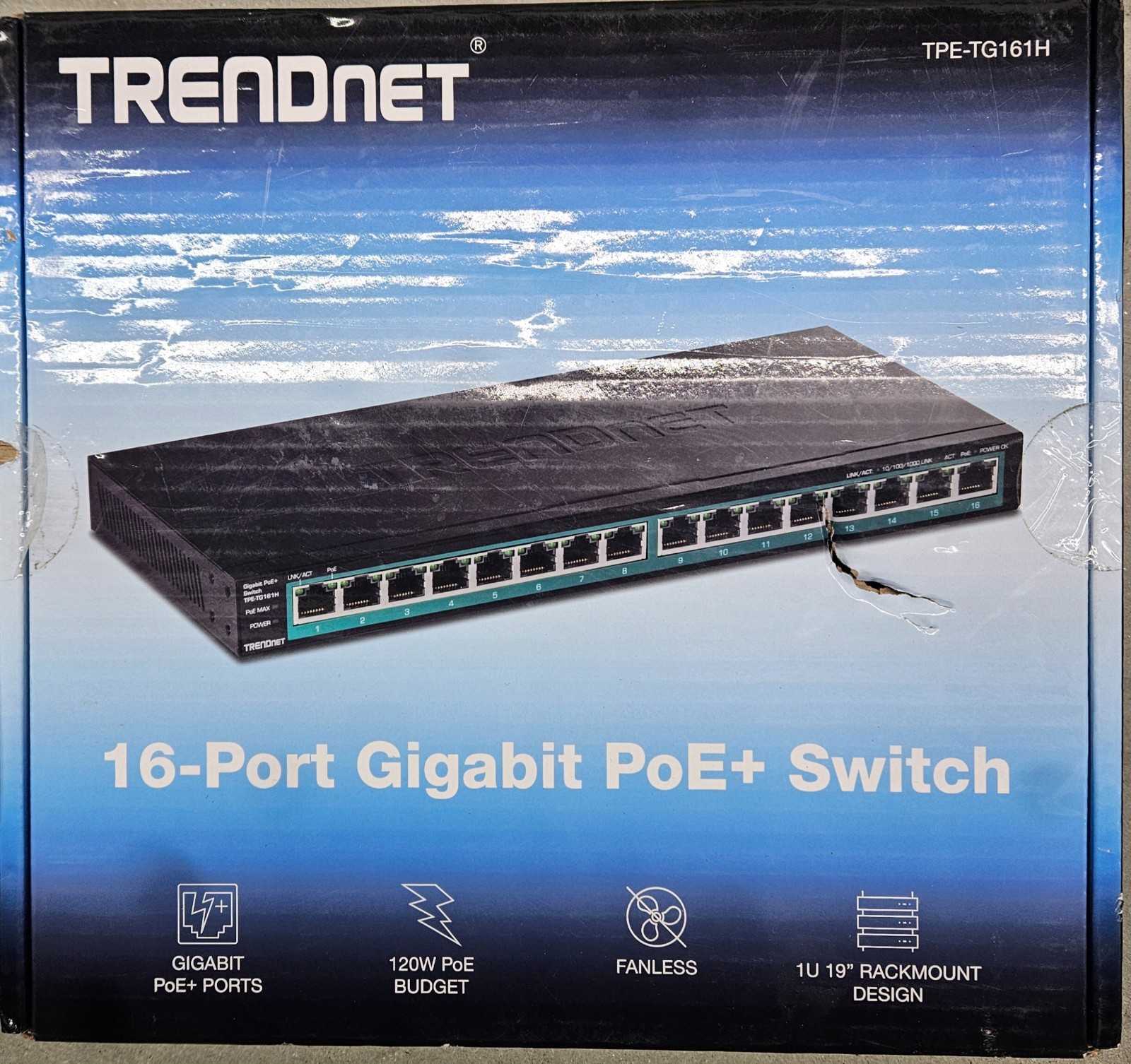 TPE-TG161H - BRAND NEW TRENDnet TPE-TG161H, 16-Port Gigabit PoE+ Switch