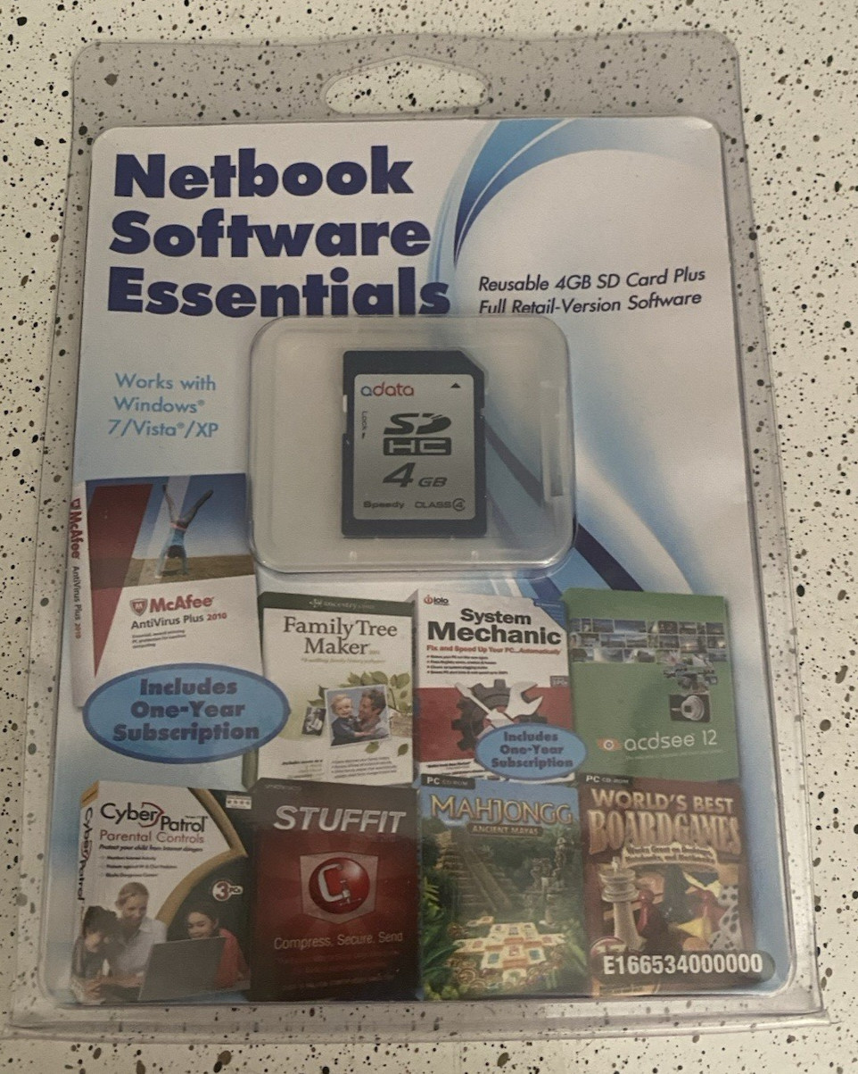 Netbook Software Essentials   Multiple Software Titles On 4GB Data Card