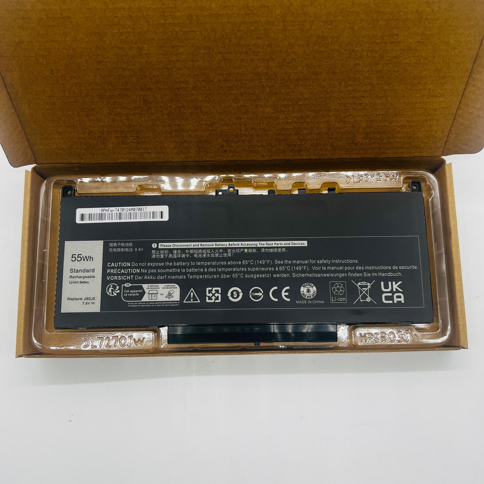 Dell Latitude E7270 E7470 Replacement Laptop Battery J60J5 7CJRC 11.4V 3530MH