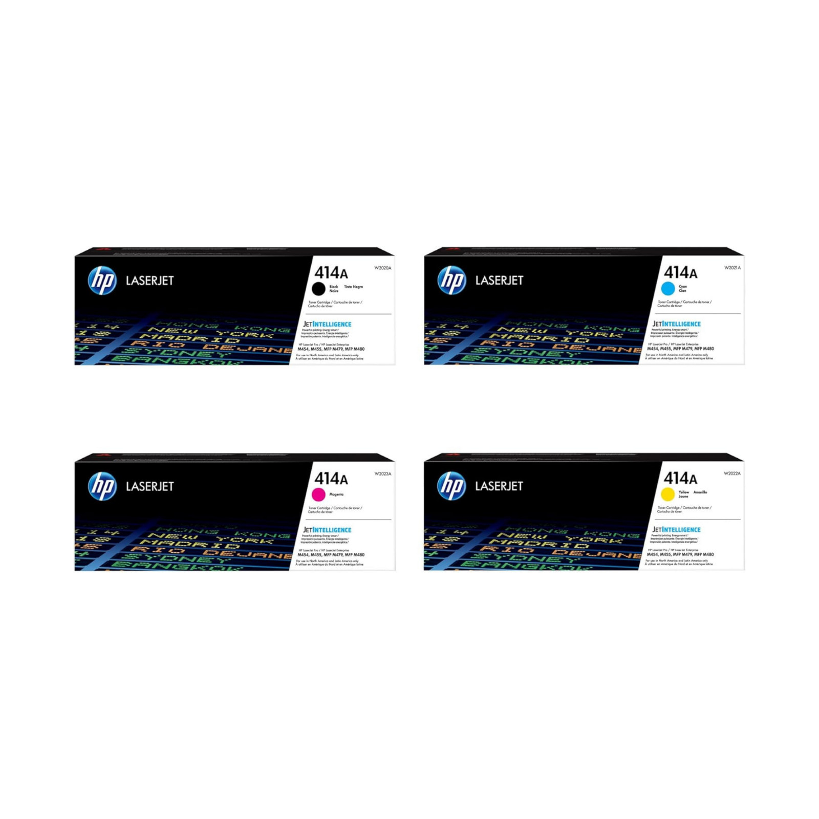 HP 414A Genuine Toner Set 4 Pack OEM W2020A W2021A W2022A W2023A LaserJet M479