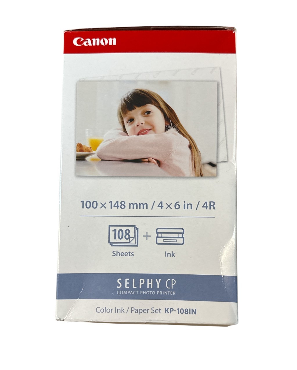Canon Selphy KP-108IN Color Ink Paper Set 108 4x6 Sheets with 3 Toners 3115B001