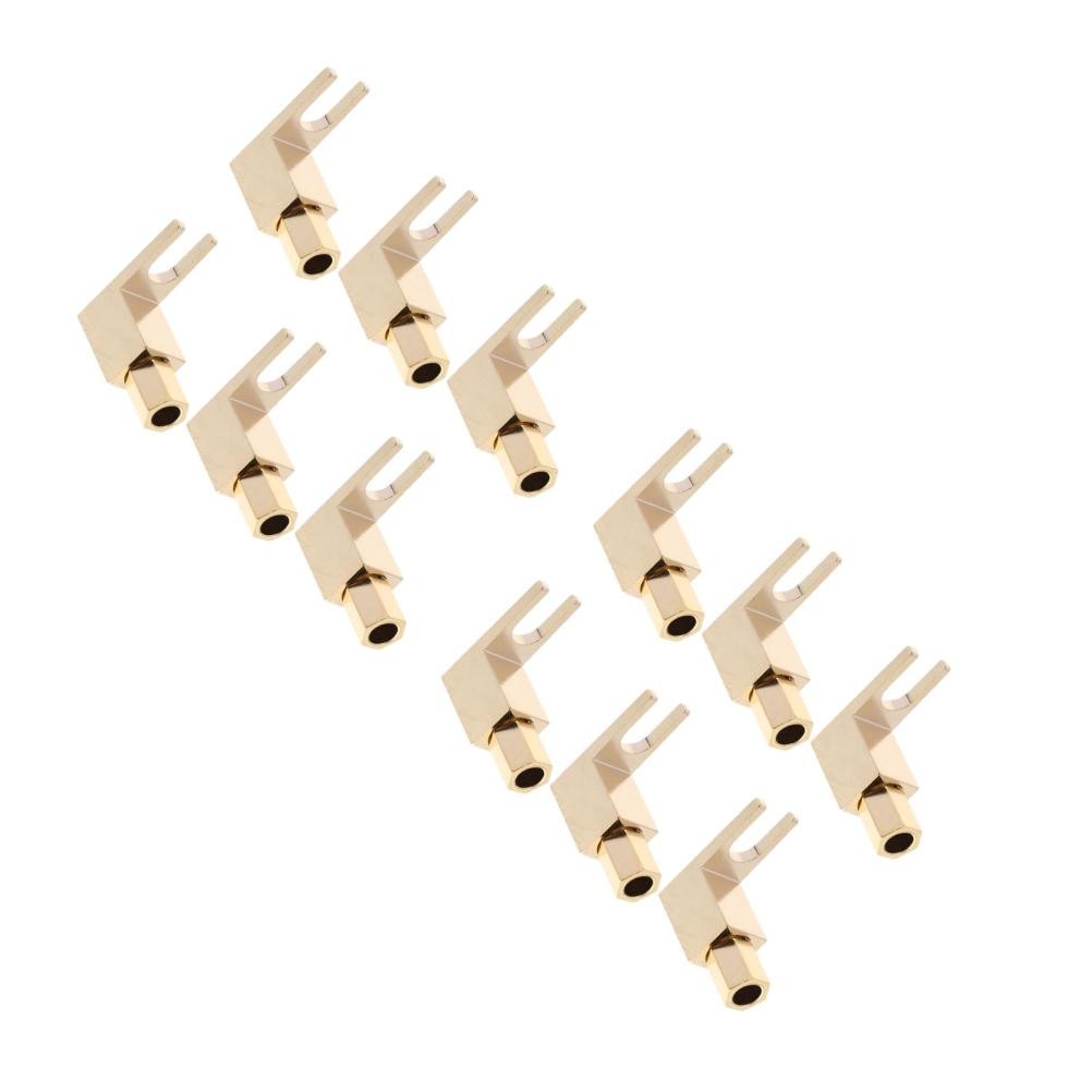 12Pcs Durable Copper Banana Plug Adaptor with Y Spade Fork for Stereo Speakers