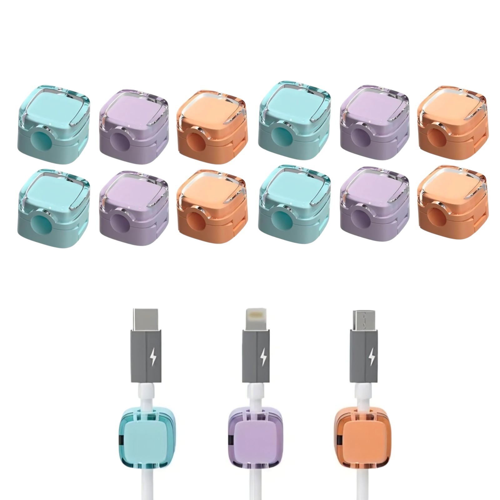 12 Pack Magnetic Cable Management Clips Desk Cord Organizer USB Charging Holder