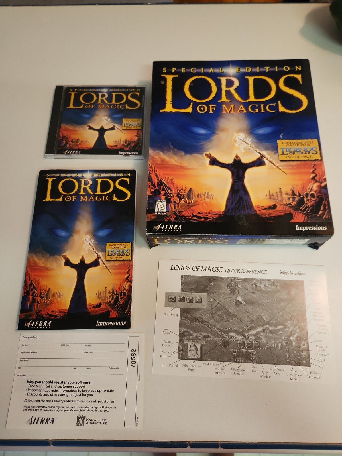 Sierra Lords of Magic Special Edition PC CD-ROM w/ Urak Quest Pack 1998