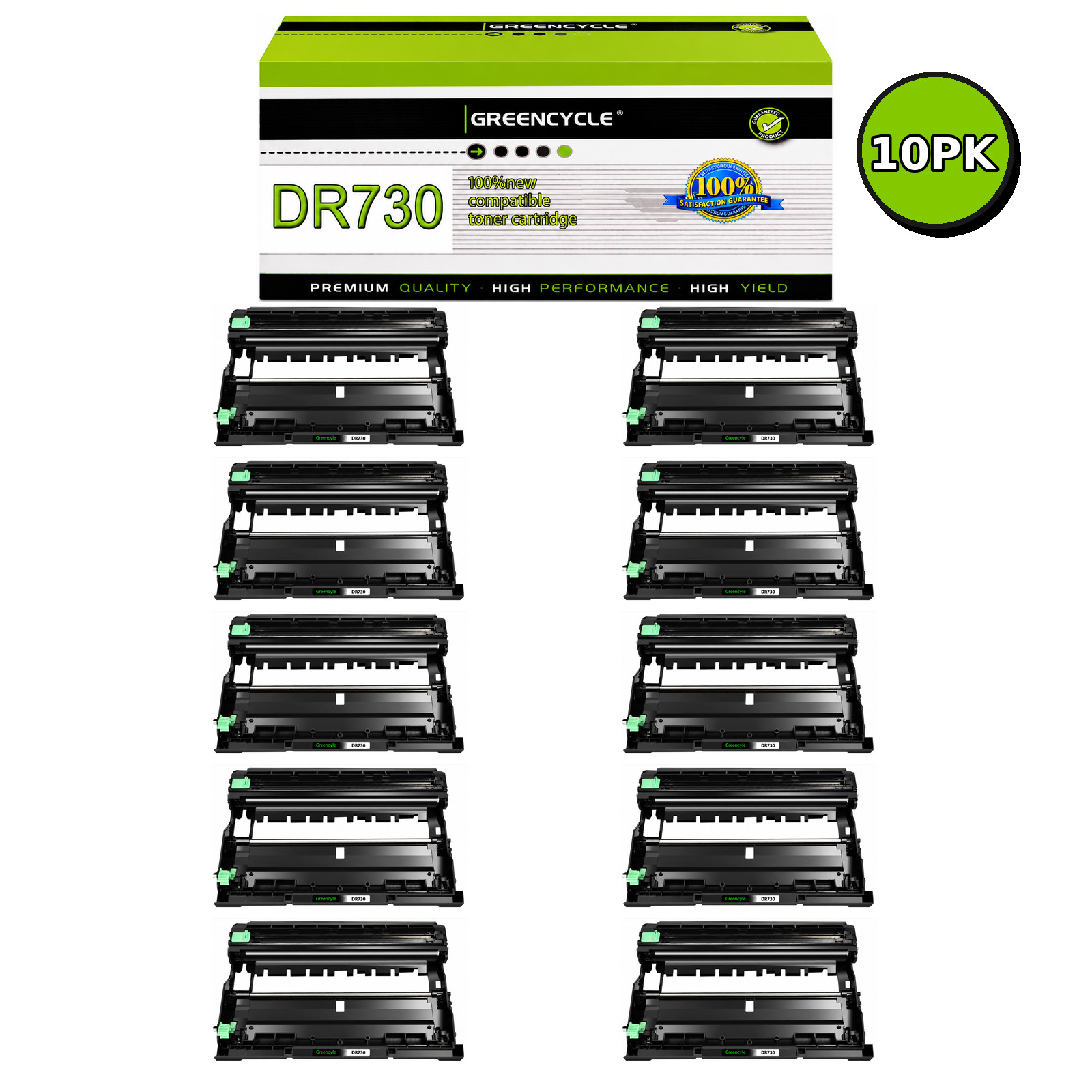 10PK DR730 Drum Unit for Brother HL-L2310D HL-L2370DN HL-L2375DW XL HL-L2390DW