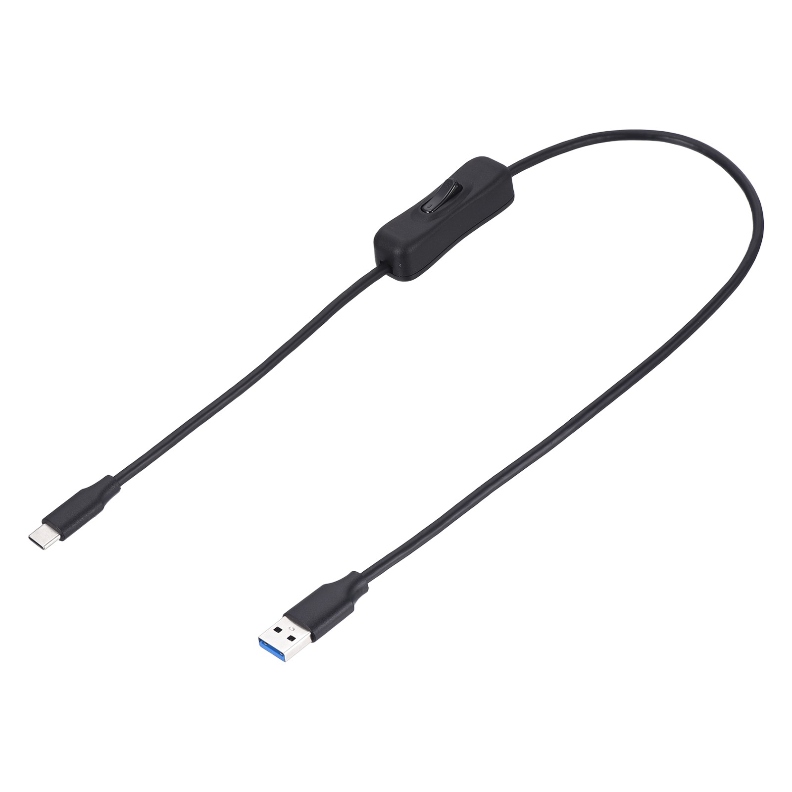 2ft USB 3.0 Extension Cable with Switch, USB A Male to Type C Male, Black