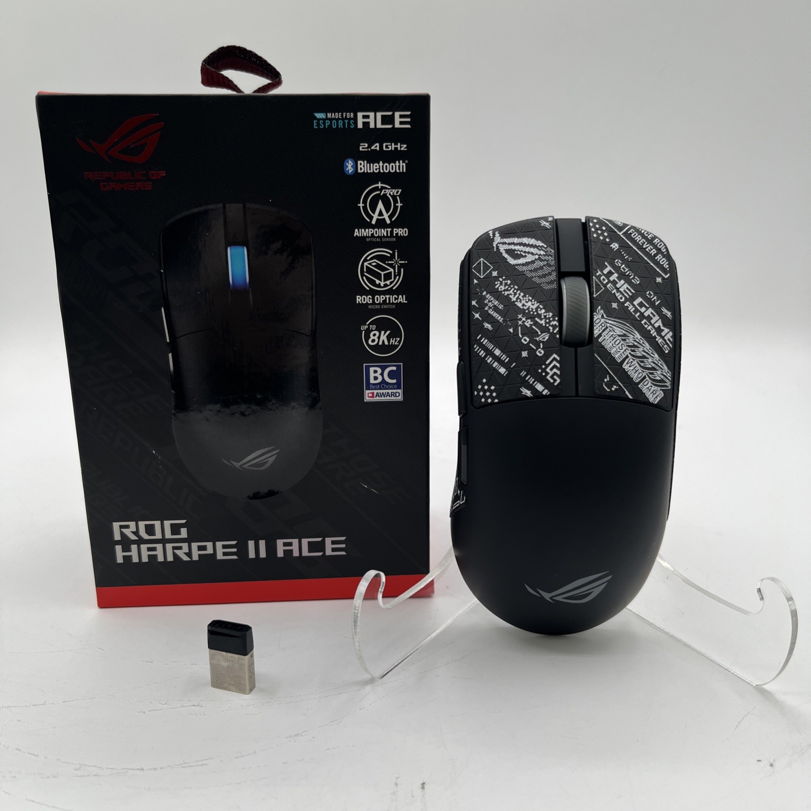 ASUS ROG Harpe II Ace Optical Wireless/Bluetooth Gaming Mouse, Black
